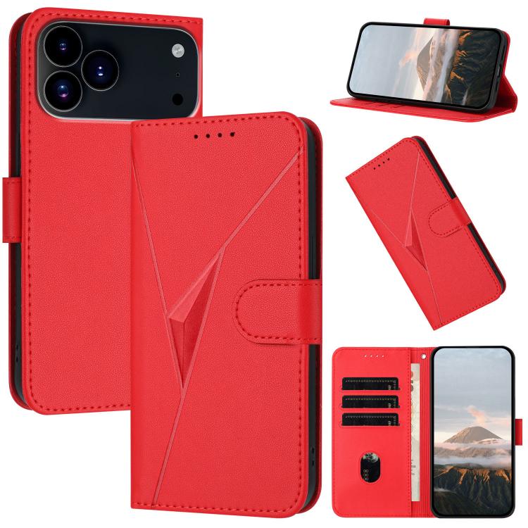 Triangle Pattern Buckle Clasp Leather Phone Case, For iPhone 17e / 16e, For iPhone 17 Pro Max, For iPhone 17 Pro