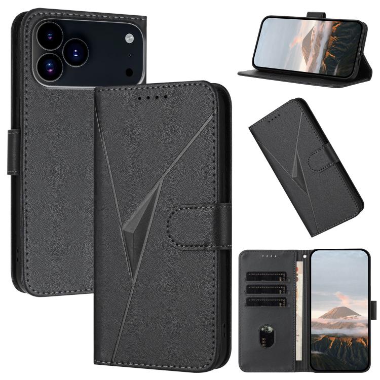 Triangle Pattern Buckle Clasp Leather Phone Case, For iPhone 17e / 16e, For iPhone 17 Pro Max, For iPhone 17 Pro