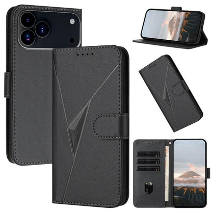 Triangle Pattern Buckle Clasp Leather Phone Case, For iPhone 17e / 16e, For iPhone 17 Pro Max, For iPhone 17 Pro