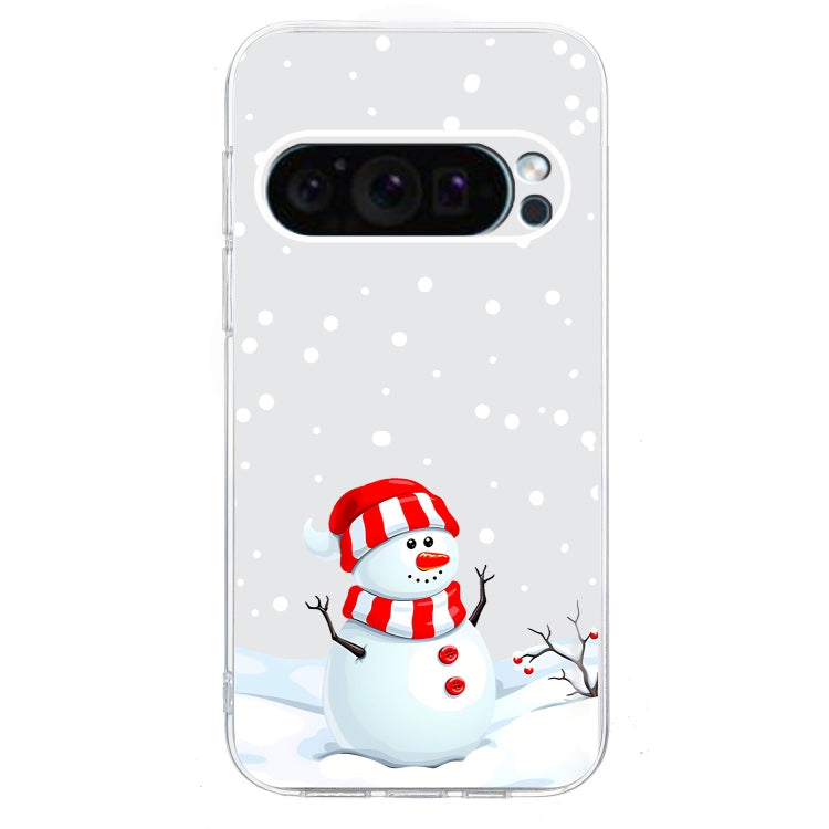Christmas Painted Pattern TPU Transparent Phone Case, For Google Pixel 9 Pro XL, For Google Pixel 9 / Pixel 9 Pro