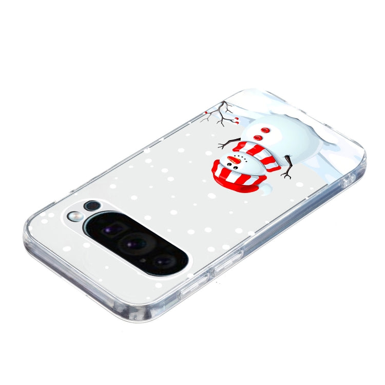 Christmas Painted Pattern TPU Transparent Phone Case, For Google Pixel 9 Pro XL, For Google Pixel 9 / Pixel 9 Pro