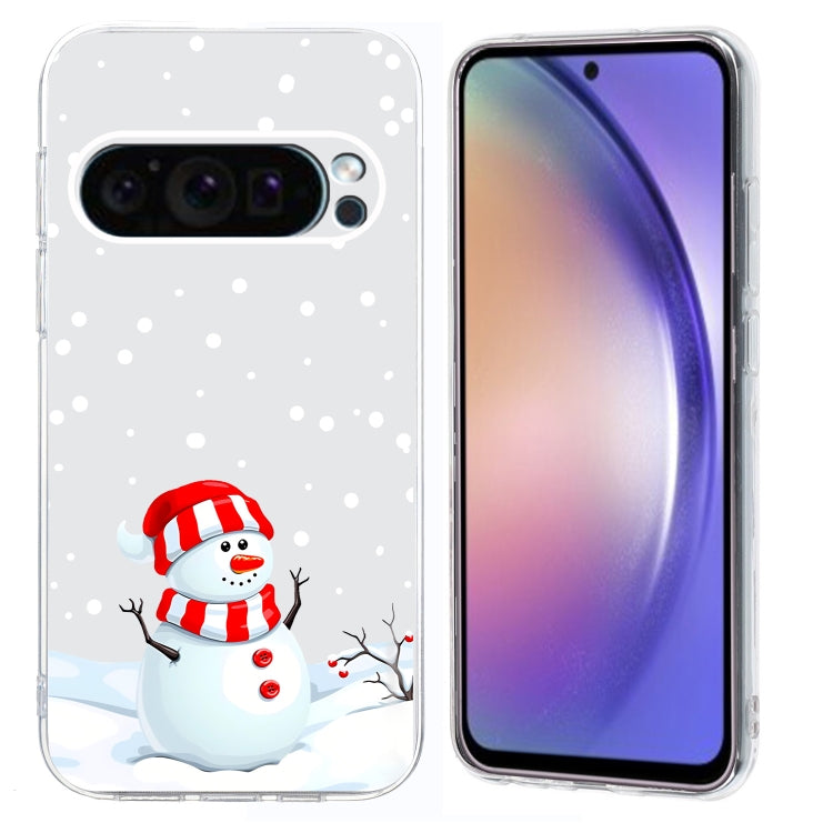 Christmas Painted Pattern TPU Transparent Phone Case, For Google Pixel 9 Pro XL, For Google Pixel 9 / Pixel 9 Pro