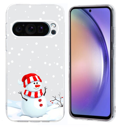 Christmas Painted Pattern TPU Transparent Phone Case, For Google Pixel 9 Pro XL, For Google Pixel 9 / Pixel 9 Pro