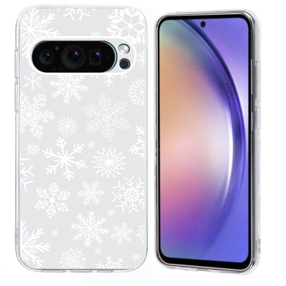 Christmas Painted Pattern TPU Transparent Phone Case, For Google Pixel 9 Pro XL, For Google Pixel 9 / Pixel 9 Pro