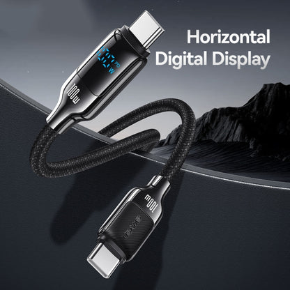 USAMS SJ742 100W USB-C / Type-C to USB-C / Type-C Zinc Alloy Digital Display Fast Data Cable, Length: 1.2m, SJ742USB01, SJ742USB02