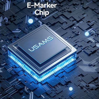 USAMS SJ742 100W USB-C / Type-C to USB-C / Type-C Zinc Alloy Digital Display Fast Data Cable, Length: 1.2m, SJ742USB01, SJ742USB02