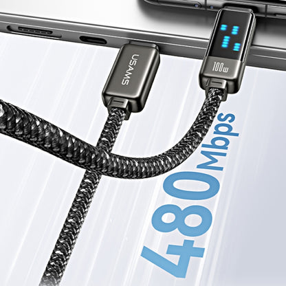 USAMS SJ744 100W USB-C / Type-C to USB-C / Type-C Zinc Alloy Fast Data Cable, Length: 1.2m, SJ744USB01, SJ744USB02
