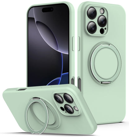 Liquid Silicone MagSafe Phone Case with Rotating Holder, For iPhone 17e / 16e, For iPhone 16 Pro Max, For iPhone 16 Pro, For iPhone 16 Plus