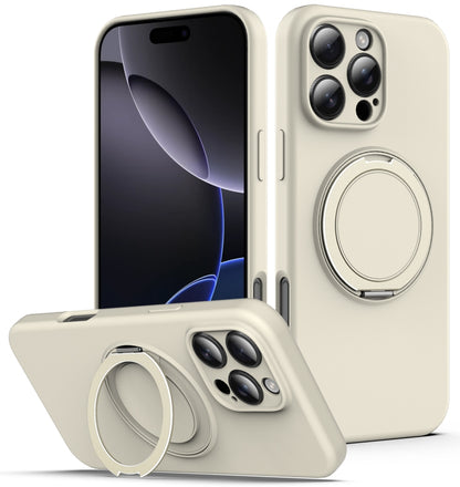 Liquid Silicone MagSafe Phone Case with Rotating Holder, For iPhone 17e / 16e, For iPhone 16 Pro Max, For iPhone 16 Pro, For iPhone 16 Plus