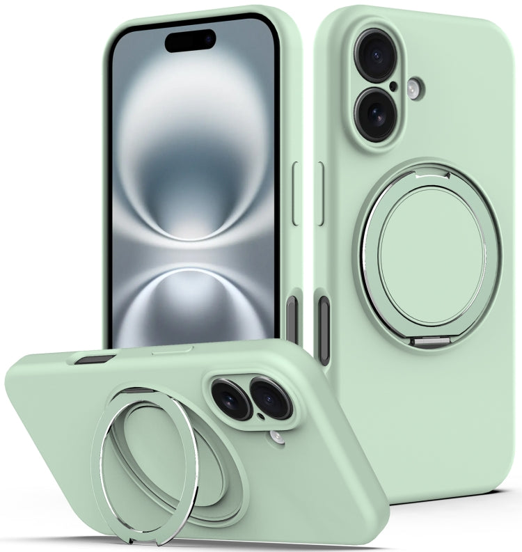 Liquid Silicone MagSafe Phone Case with Rotating Holder, For iPhone 17e / 16e, For iPhone 16 Pro Max, For iPhone 16 Pro, For iPhone 16 Plus