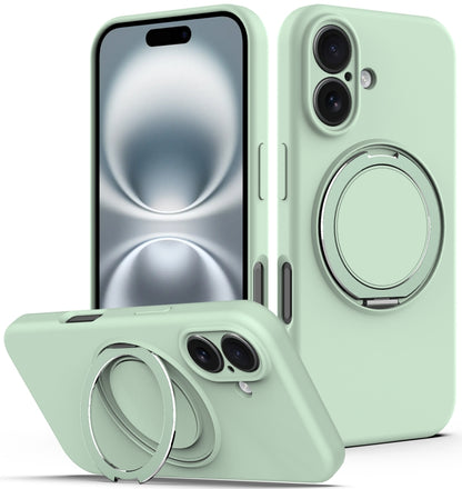 Liquid Silicone MagSafe Phone Case with Rotating Holder, For iPhone 17e / 16e, For iPhone 16 Pro Max, For iPhone 16 Pro, For iPhone 16 Plus