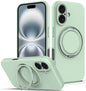 Liquid Silicone MagSafe Phone Case with Rotating Holder, For iPhone 17e / 16e, For iPhone 16 Pro Max, For iPhone 16 Pro, For iPhone 16 Plus
