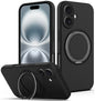 Liquid Silicone MagSafe Phone Case with Rotating Holder, For iPhone 17e / 16e, For iPhone 16 Pro Max, For iPhone 16 Pro, For iPhone 16 Plus