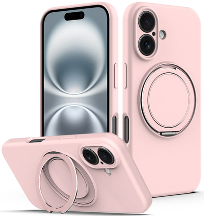 Liquid Silicone MagSafe Phone Case with Rotating Holder, For iPhone 17e / 16e, For iPhone 16 Pro Max, For iPhone 16 Pro, For iPhone 16 Plus