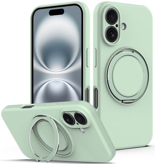 Liquid Silicone MagSafe Phone Case with Rotating Holder, For iPhone 16, For iPhone 15 Pro Max, For iPhone 15 Pro, For iPhone 15 Plus, For iPhone 15