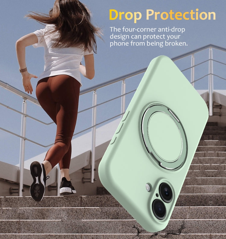 Liquid Silicone MagSafe Phone Case with Rotating Holder, For iPhone 16, For iPhone 15 Pro Max, For iPhone 15 Pro, For iPhone 15 Plus, For iPhone 15