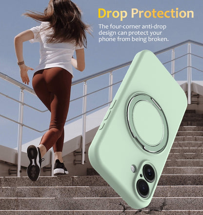 Liquid Silicone MagSafe Phone Case with Rotating Holder, For iPhone 16, For iPhone 15 Pro Max, For iPhone 15 Pro, For iPhone 15 Plus, For iPhone 15
