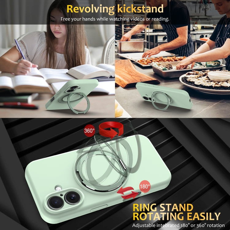 Liquid Silicone MagSafe Phone Case with Rotating Holder, For iPhone 16, For iPhone 15 Pro Max, For iPhone 15 Pro, For iPhone 15 Plus, For iPhone 15