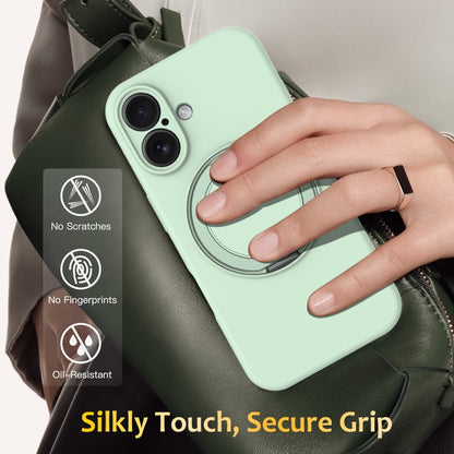 Liquid Silicone MagSafe Phone Case with Rotating Holder, For iPhone 16, For iPhone 15 Pro Max, For iPhone 15 Pro, For iPhone 15 Plus, For iPhone 15