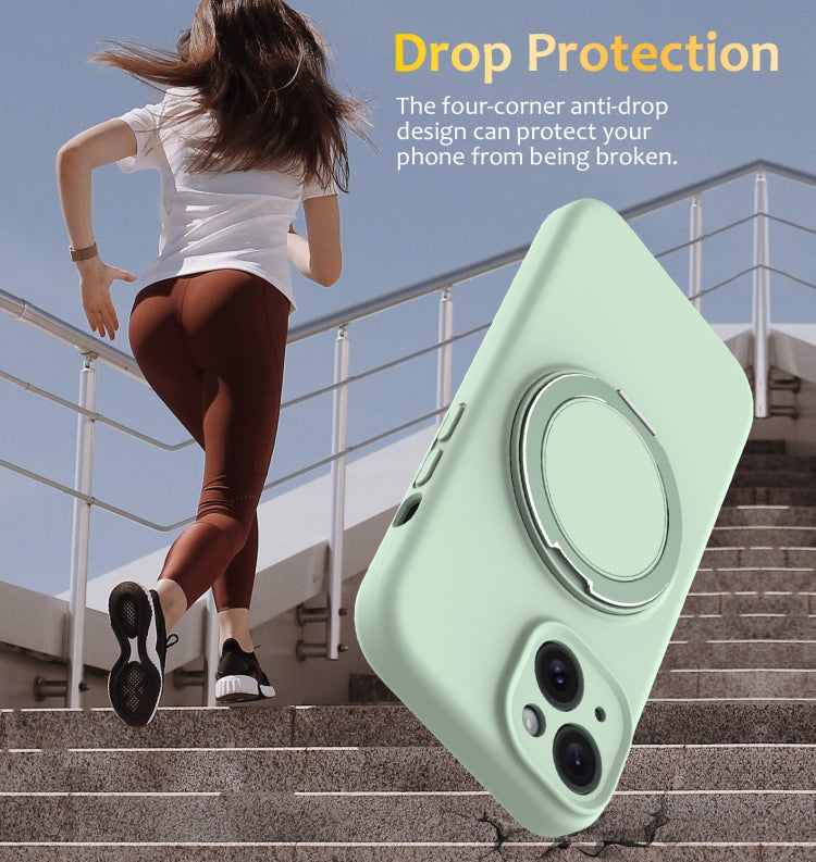 Liquid Silicone MagSafe Phone Case with Rotating Holder, For iPhone 14 Plus, For iPhone 14, For iPhone 14 Pro, For iPhone 14 Pro Max