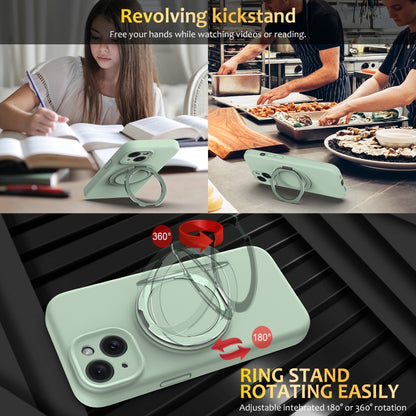 Liquid Silicone MagSafe Phone Case with Rotating Holder, For iPhone 14 Plus, For iPhone 14, For iPhone 14 Pro, For iPhone 14 Pro Max