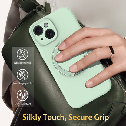 Liquid Silicone MagSafe Phone Case with Rotating Holder, For iPhone 14 Plus, For iPhone 14, For iPhone 14 Pro, For iPhone 14 Pro Max