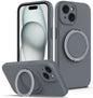 Liquid Silicone MagSafe Phone Case with Rotating Holder, For iPhone 14 Plus, For iPhone 14, For iPhone 14 Pro, For iPhone 14 Pro Max