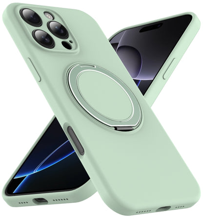 Liquid Silicone MagSafe Phone Case with Rotating Holder, For iPhone 14 Pro Max, For iPhone 13 Pro Max, For iPhone 13 Pro, For iPhone 13