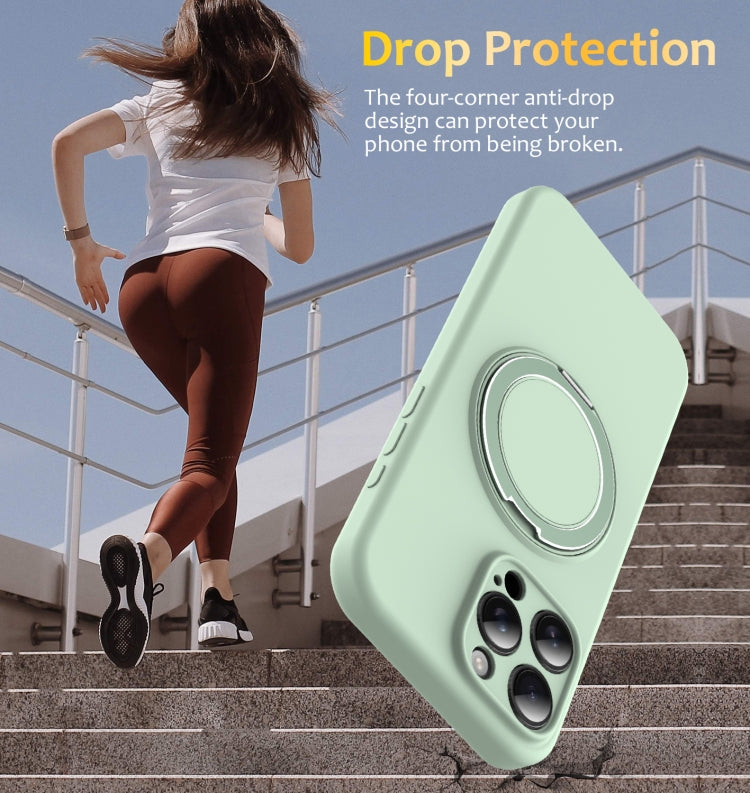 Liquid Silicone MagSafe Phone Case with Rotating Holder, For iPhone 14 Pro Max, For iPhone 13 Pro Max, For iPhone 13 Pro, For iPhone 13