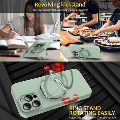 Liquid Silicone MagSafe Phone Case with Rotating Holder, For iPhone 14 Pro Max, For iPhone 13 Pro Max, For iPhone 13 Pro, For iPhone 13