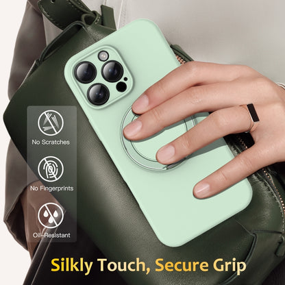 Liquid Silicone MagSafe Phone Case with Rotating Holder, For iPhone 14 Pro Max, For iPhone 13 Pro Max, For iPhone 13 Pro, For iPhone 13