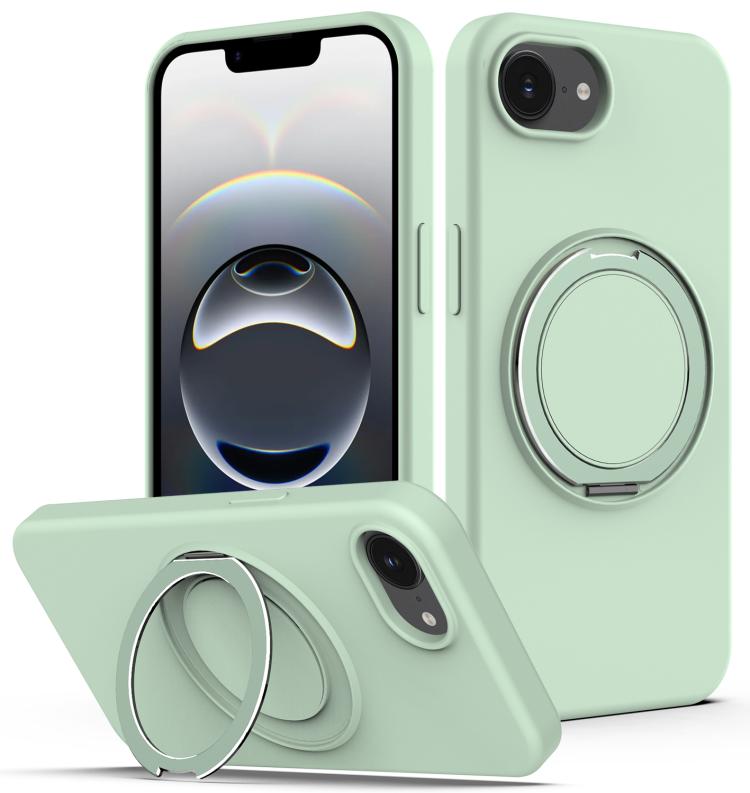 Liquid Silicone MagSafe Phone Case with Rotating Holder, For iPhone 17e / 16e, For iPhone 16 Pro Max, For iPhone 16 Pro, For iPhone 16 Plus