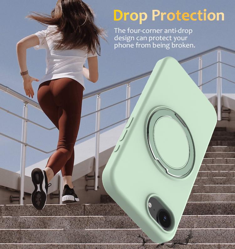 Liquid Silicone MagSafe Phone Case with Rotating Holder, For iPhone 17e / 16e, For iPhone 16 Pro Max, For iPhone 16 Pro, For iPhone 16 Plus