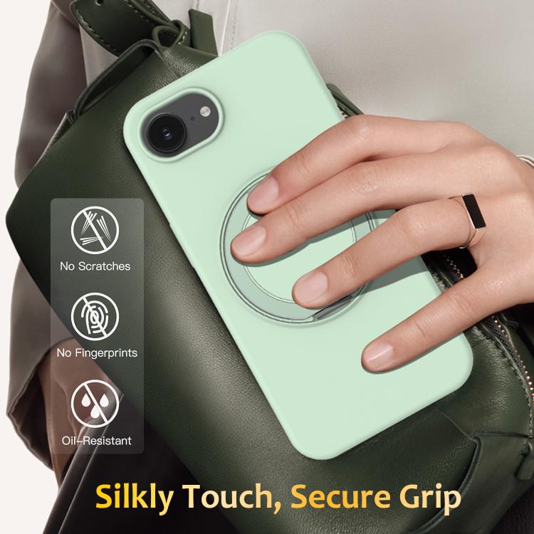 Liquid Silicone MagSafe Phone Case with Rotating Holder, For iPhone 17e / 16e, For iPhone 16 Pro Max, For iPhone 16 Pro, For iPhone 16 Plus