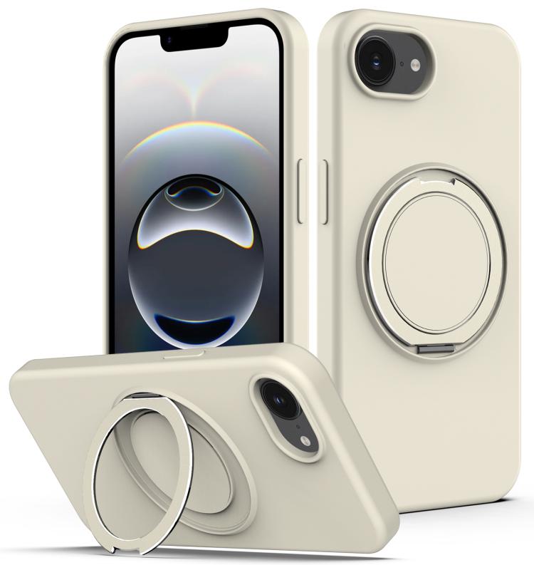 Liquid Silicone MagSafe Phone Case with Rotating Holder, For iPhone 17e / 16e, For iPhone 16 Pro Max, For iPhone 16 Pro, For iPhone 16 Plus