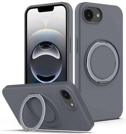 Liquid Silicone MagSafe Phone Case with Rotating Holder, For iPhone 17e / 16e, For iPhone 16 Pro Max, For iPhone 16 Pro, For iPhone 16 Plus