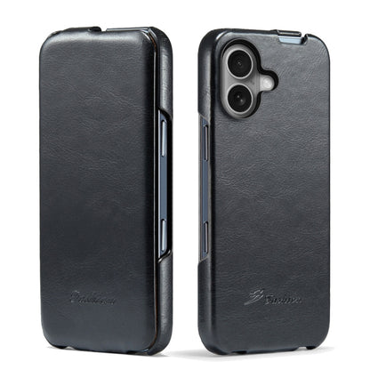 Fierre Shann 64 Texture Vertical Flip PU Leather Phone Case, For iPhone 17e / 16e, For iPhone 16 Pro Max, For iPhone 16 Pro, For iPhone 16 Plus, For iPhone 16