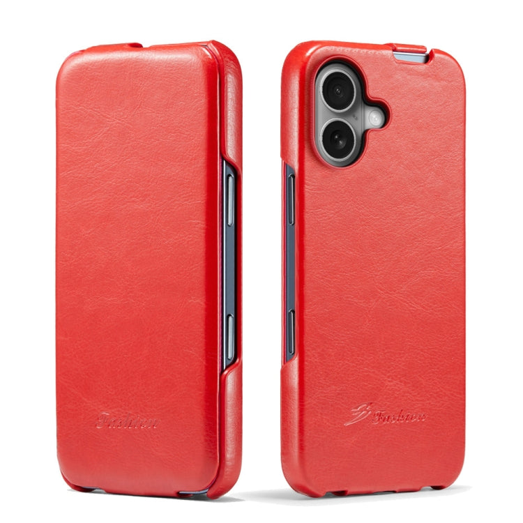 Fierre Shann 64 Texture Vertical Flip PU Leather Phone Case, For iPhone 17e / 16e, For iPhone 16 Pro Max, For iPhone 16 Pro, For iPhone 16 Plus, For iPhone 16