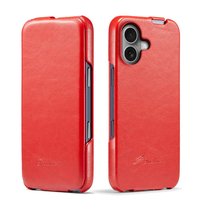 Fierre Shann 64 Texture Vertical Flip PU Leather Phone Case, For iPhone 17e / 16e, For iPhone 16 Pro Max, For iPhone 16 Pro, For iPhone 16 Plus, For iPhone 16