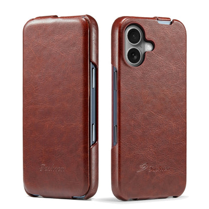 Fierre Shann 64 Texture Vertical Flip PU Leather Phone Case, For iPhone 17e / 16e, For iPhone 16 Pro Max, For iPhone 16 Pro, For iPhone 16 Plus, For iPhone 16