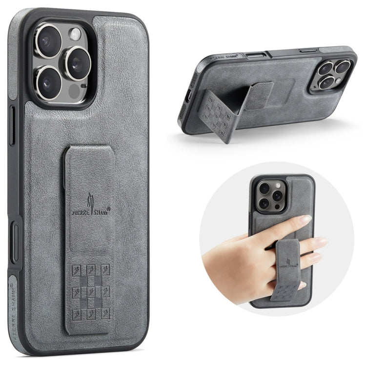 Fierre Shann Oil Wax Cow Leather Holder Back Phone Case, For iPhone 17e / 16e, For iPhone 16 Pro Max, For iPhone 16 Pro, For iPhone 16 Plus