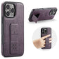 Fierre Shann Oil Wax Cow Leather Holder Back Phone Case, For iPhone 17e / 16e, For iPhone 16 Pro Max, For iPhone 16 Pro, For iPhone 16 Plus