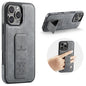 Fierre Shann Oil Wax Cow Leather Holder Back Phone Case, For iPhone 17e / 16e, For iPhone 16 Pro Max, For iPhone 16 Pro, For iPhone 16 Plus