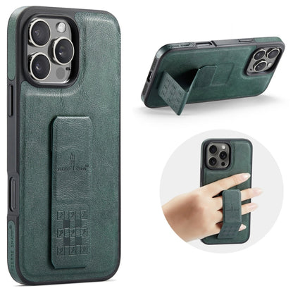 Fierre Shann Oil Wax Cow Leather Holder Back Phone Case, For iPhone 17e / 16e, For iPhone 16 Pro Max, For iPhone 16 Pro, For iPhone 16 Plus