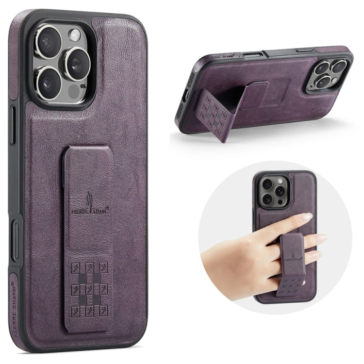 Fierre Shann Oil Wax Cow Leather Holder Back Phone Case, For iPhone 17e / 16e, For iPhone 16 Pro Max, For iPhone 16 Pro, For iPhone 16 Plus