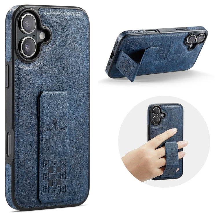 Fierre Shann Oil Wax Cow Leather Holder Back Phone Case, For iPhone 17e / 16e, For iPhone 16 Pro Max, For iPhone 16 Pro, For iPhone 16 Plus