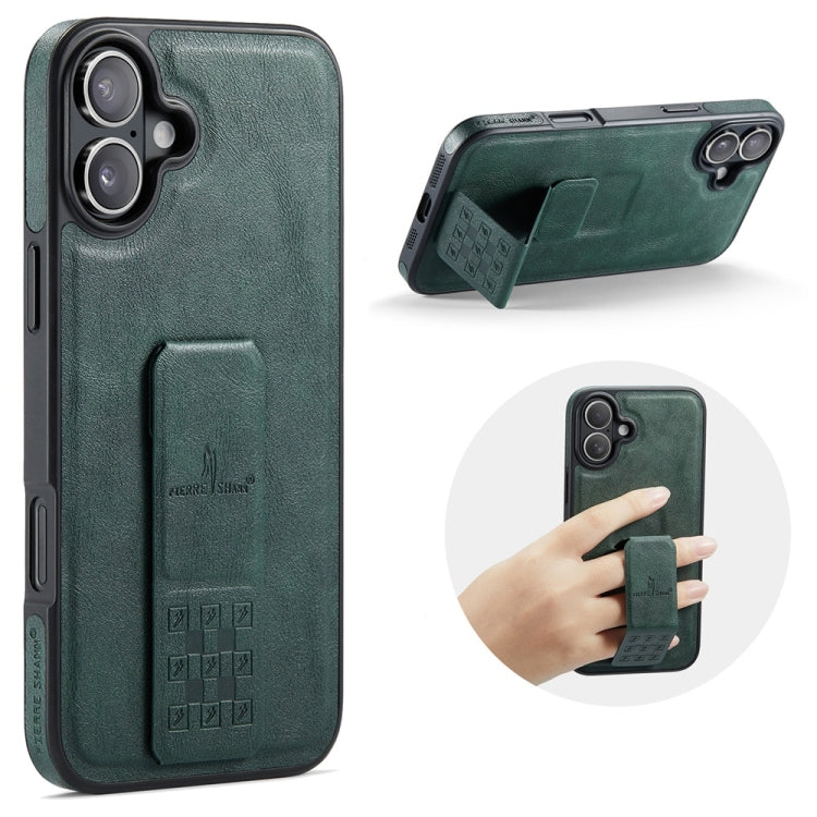 Fierre Shann Oil Wax Cow Leather Holder Back Phone Case, For iPhone 17e / 16e, For iPhone 16 Pro Max, For iPhone 16 Pro, For iPhone 16 Plus