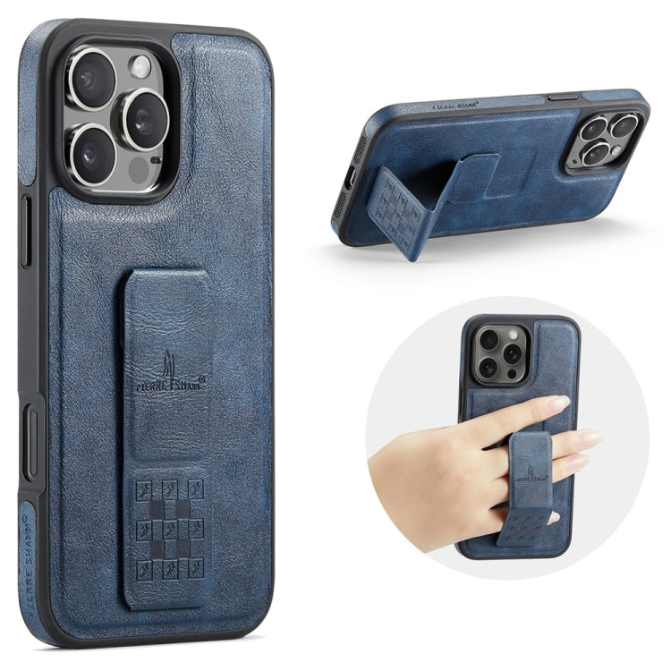 Fierre Shann Oil Wax Cow Leather Holder Back Phone Case, For iPhone 16, For iPhone 15 Pro Max, For iPhone 15 Pro, For iPhone 15 Plus