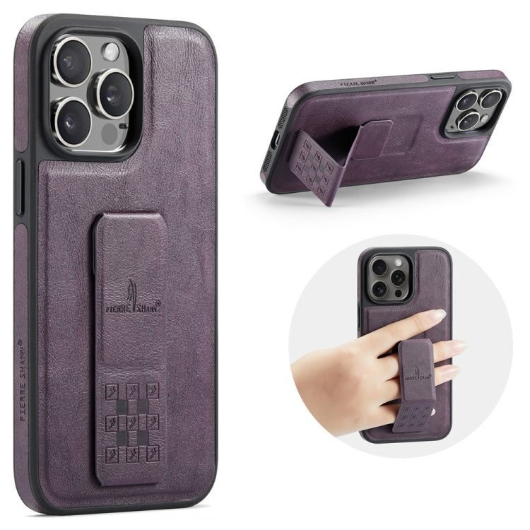 Fierre Shann Oil Wax Cow Leather Holder Back Phone Case, For iPhone 16, For iPhone 15 Pro Max, For iPhone 15 Pro, For iPhone 15 Plus