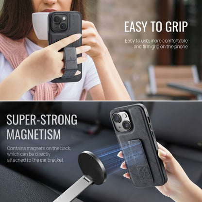 Fierre Shann Oil Wax Cow Leather Holder Back Phone Case, For iPhone 15, For iPhone 14 Plus, For iPhone 14, For iPhone 14 Pro
